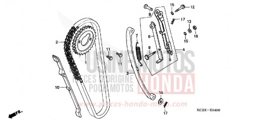 CHAINE A CAMES/TENDEUR CM125CX de 1999